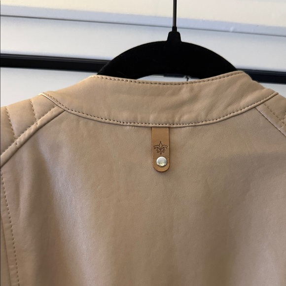 Mackage Tan Lambskin Leather Moto Jacket - Picture 14 of 16